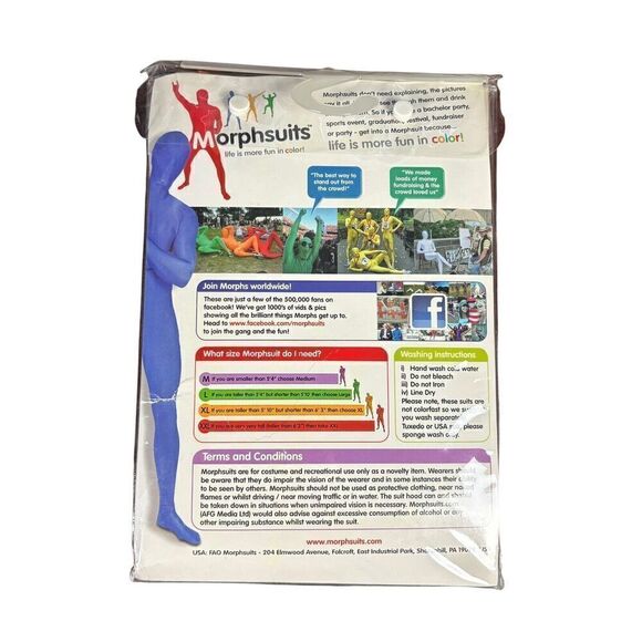 New Morphsuit Costume Size Large Bodysuit Pumpkin Halloween Scary Party Cosplay - Picture 5 of 7